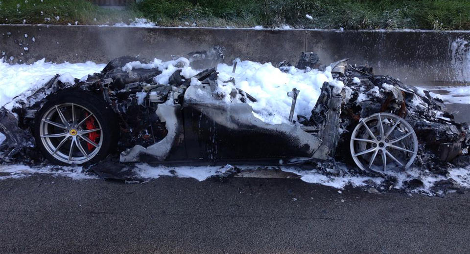 Rare Ferrari F12tdf Destroyed By Fire On German Autobahn