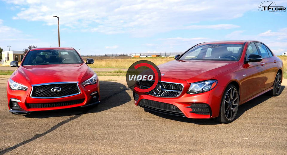 Mercedes-AMG E43 And Infiniti Q50 Red Sport Get Together To See Which One’s Faster