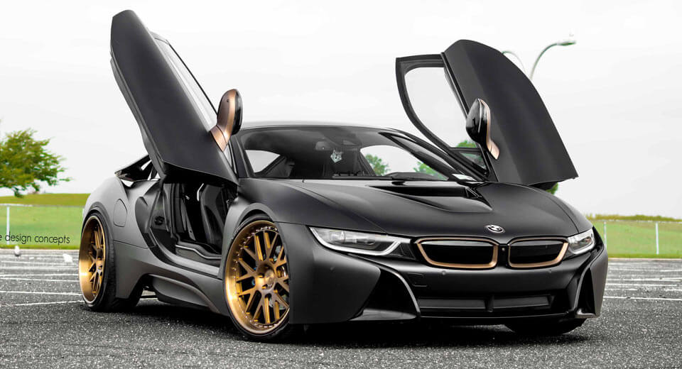  Matte Black BMW i8 Stuns With Bronze Wheels