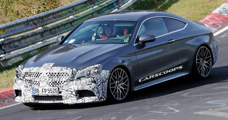Facelifted Mercedes-AMG C63 Coupe Stretching Its Legs At The Track