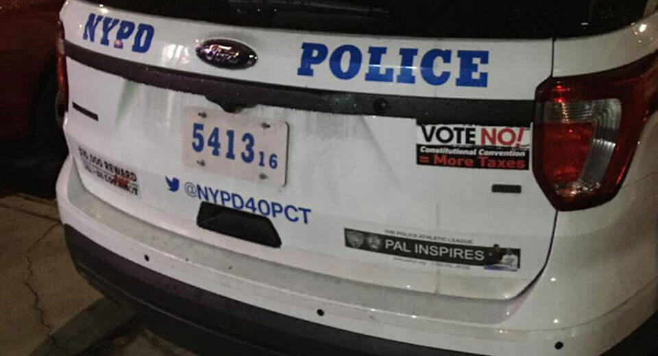 NYPD Cops Ordered To Remove Political Stickers From Cars