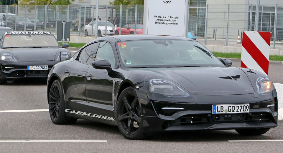  Electric Porsche Mission E Benchmarked Against Teslas In Its Spy Debut