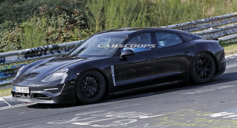  Porsche Mission E Prototype Hunkers Down On The Nordschleife