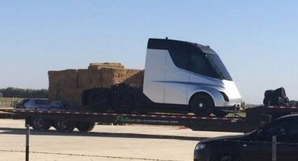 Tesla’s New All-Electric Truck Spotted Out In The Open