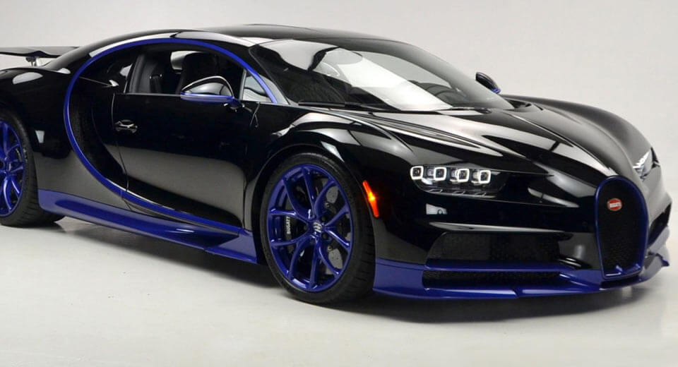  Black And Blue Bugatti Chiron Lands In The U.S.