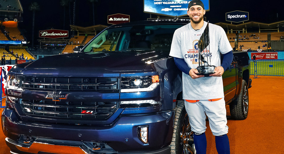 World Series MVP George Springer Gets A Chevy Silverado Centennial Edition