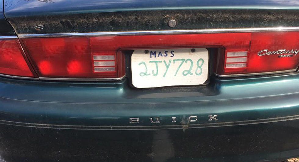 Massachusetts Police Bust Driver With Fake License Plate Made From A Pizza Box