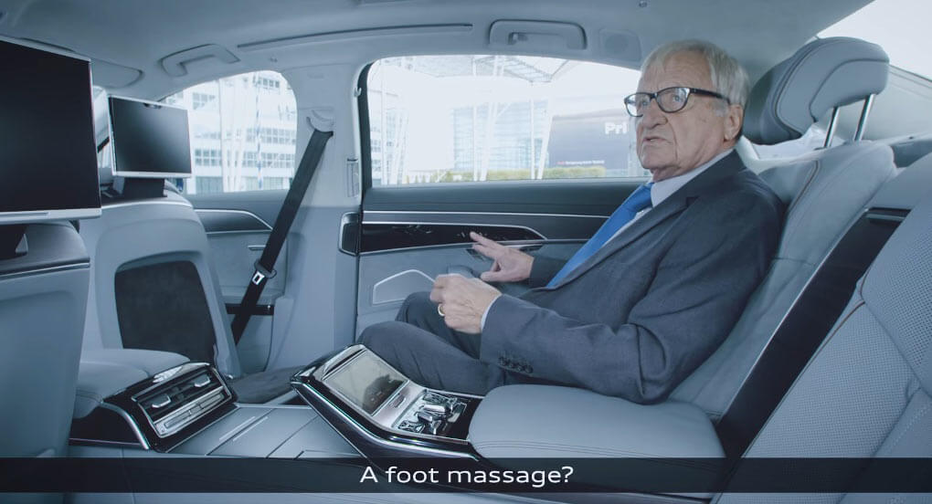  Giving A Foot Massage Is One Way To Promote The New Audi A8