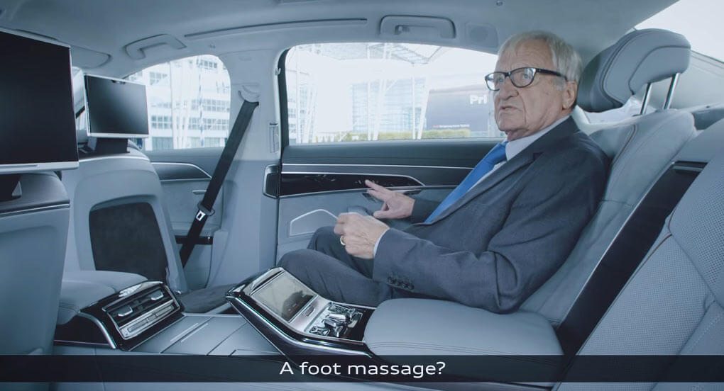 Giving A Foot Massage Is One Way To Promote The New Audi A8
