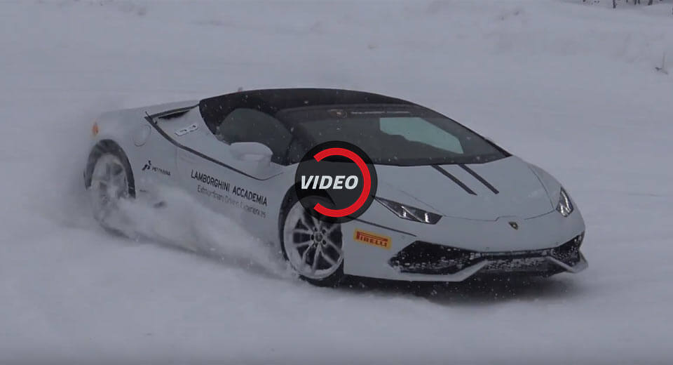 Driving Lambos On Snow Is The Most Fun You Can Have With Your Pants On