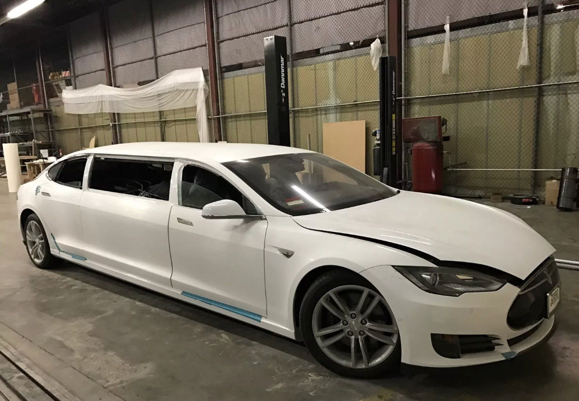 World S First Tesla Model S Limo Selling For 67k On Ebay Carscoops