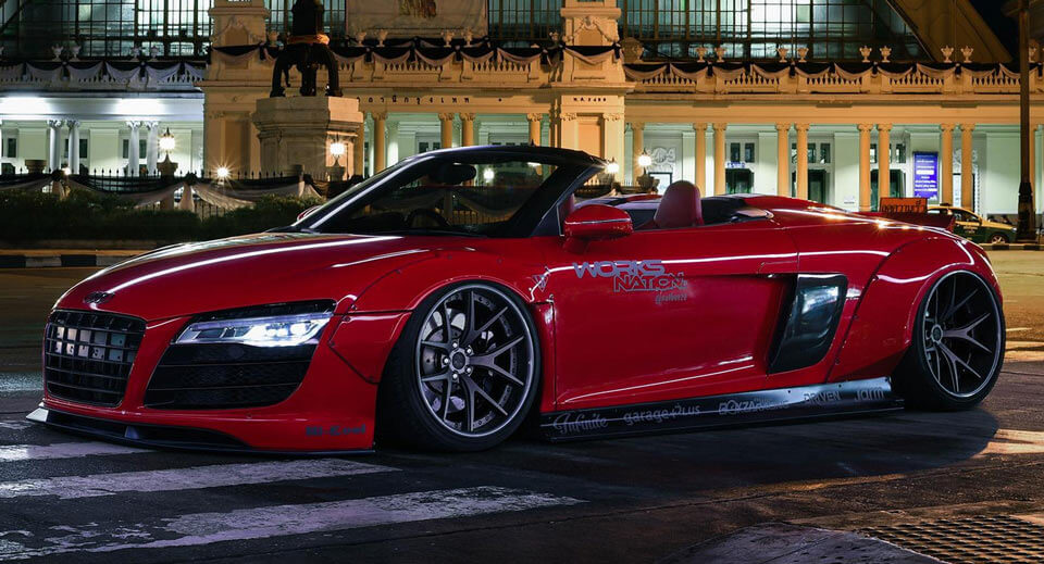  Liberty Walk’s Audi R8 Spyder PURRs With New Wheels