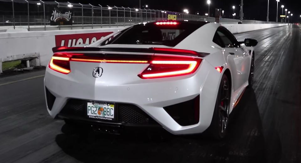  2017 Acura NSX With Custom Exhaust Runs The 1/4 Mile In 11 Seconds