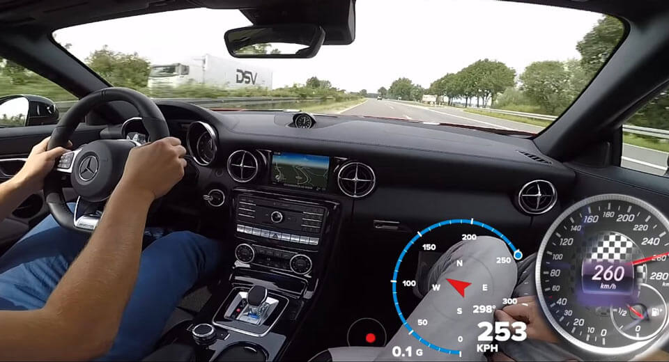  Watch A Mercedes-AMG SLC 43 Go Flat Out On The Autobahn