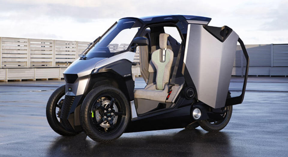 PSA Group Debuts New PHEV Tilting Light Vehicle Concept
