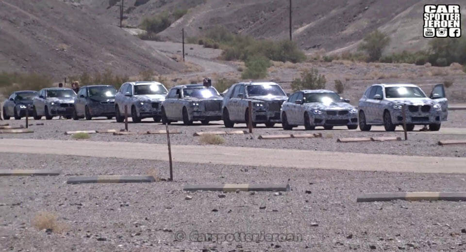BMW And Rolls-Royce Cavalcade Testing In Death Valley, Luxury SUV Included