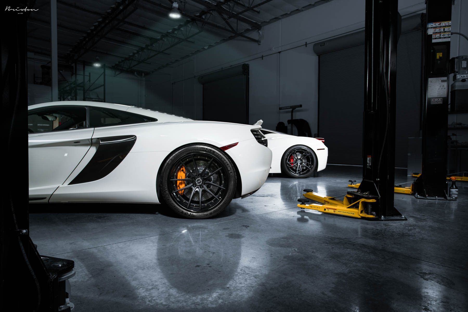 McLaren-650S-Ferrari-458-Brixton-2 Take Your Pick: White Ferrari 458 And McLaren 650S Pose With Brixton Wheels