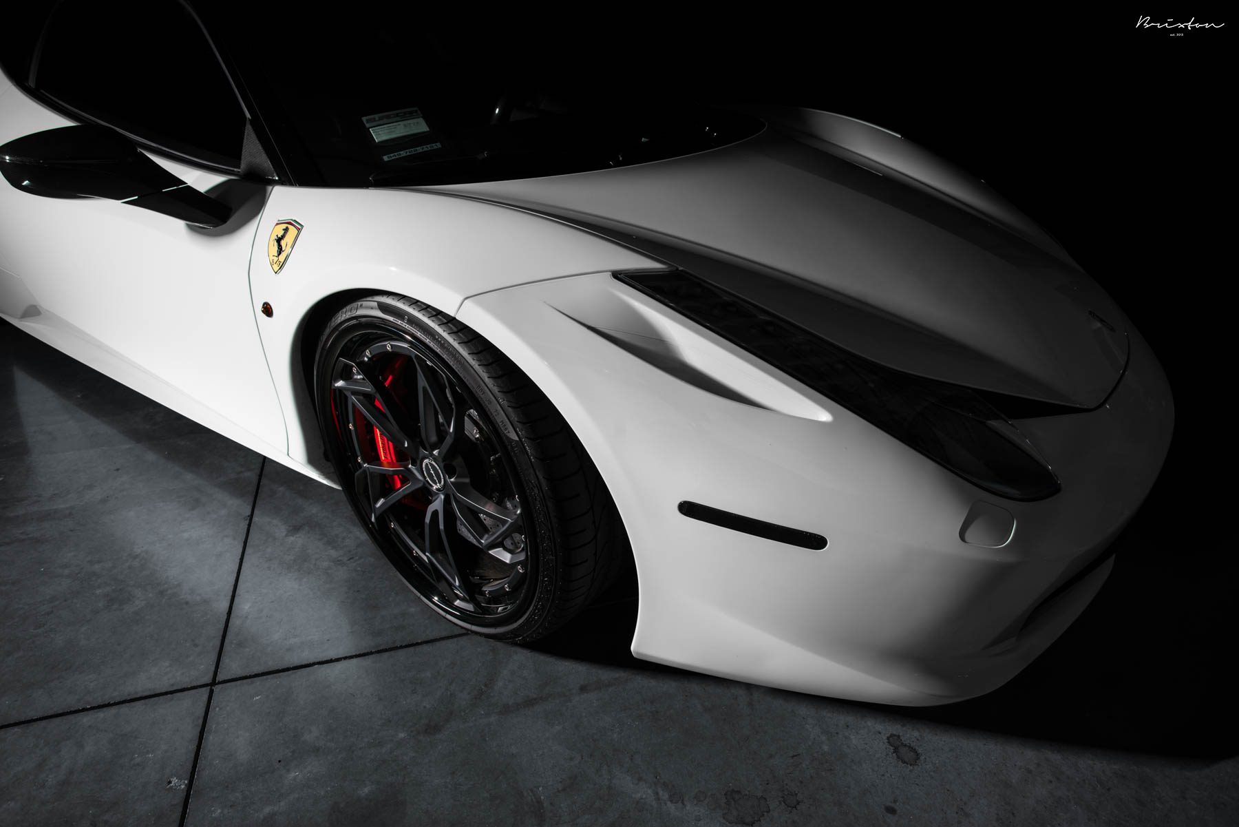 McLaren-650S-Ferrari-458-Brixton-3 Take Your Pick: White Ferrari 458 And McLaren 650S Pose With Brixton Wheels