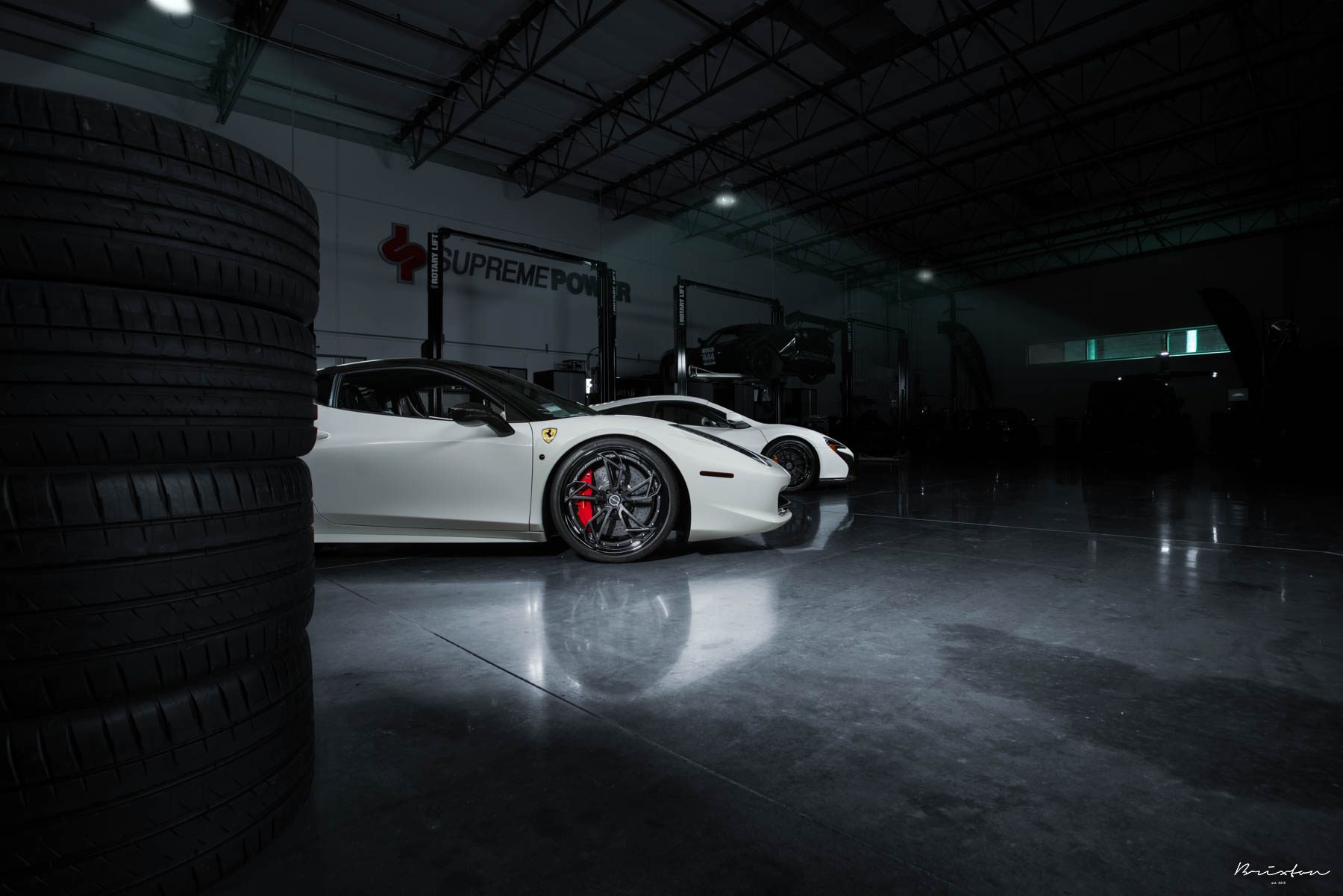 McLaren-650S-Ferrari-458-Brixton-4 Take Your Pick: White Ferrari 458 And McLaren 650S Pose With Brixton Wheels