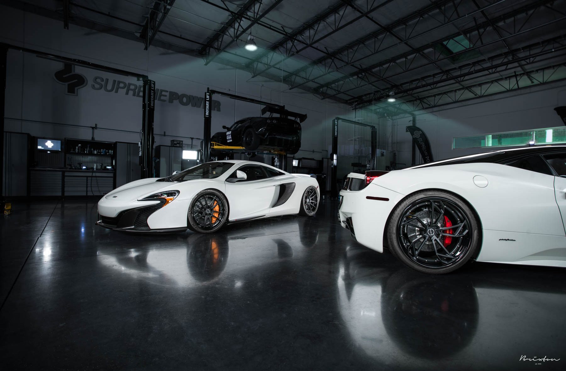 McLaren-650S-Ferrari-458-Brixton-7 Take Your Pick: White Ferrari 458 And McLaren 650S Pose With Brixton Wheels