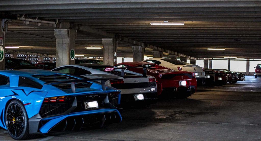 Lamborghini Aventador SV Check Out All Of these Amazing Supercars Collecting Dust In An Open Parking Garage