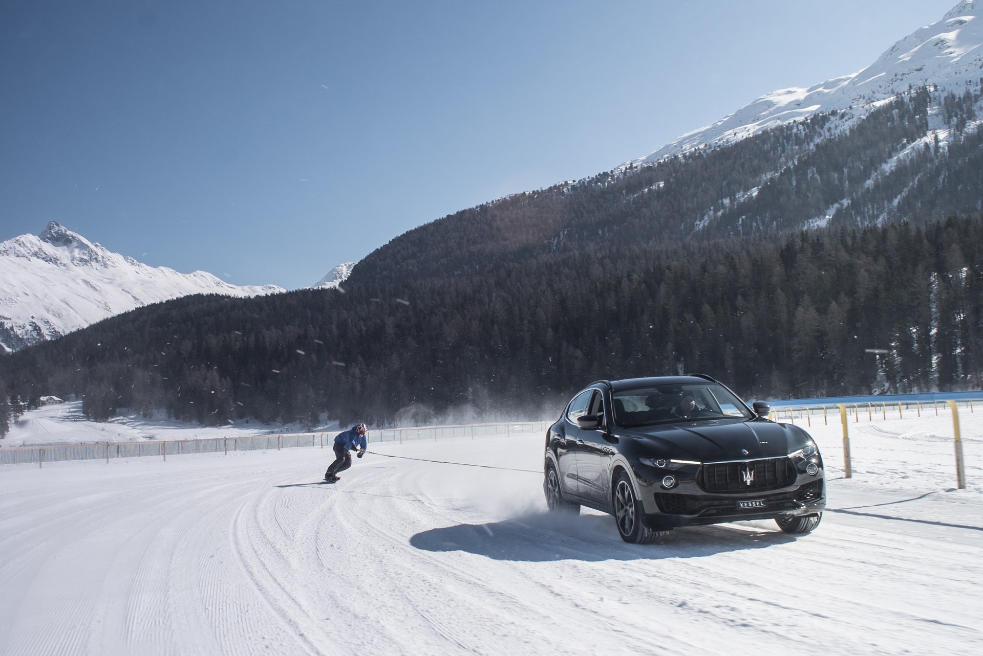 Maserati-Levante-8 Maserati Tows Snowboarder To A New Guinness World Record