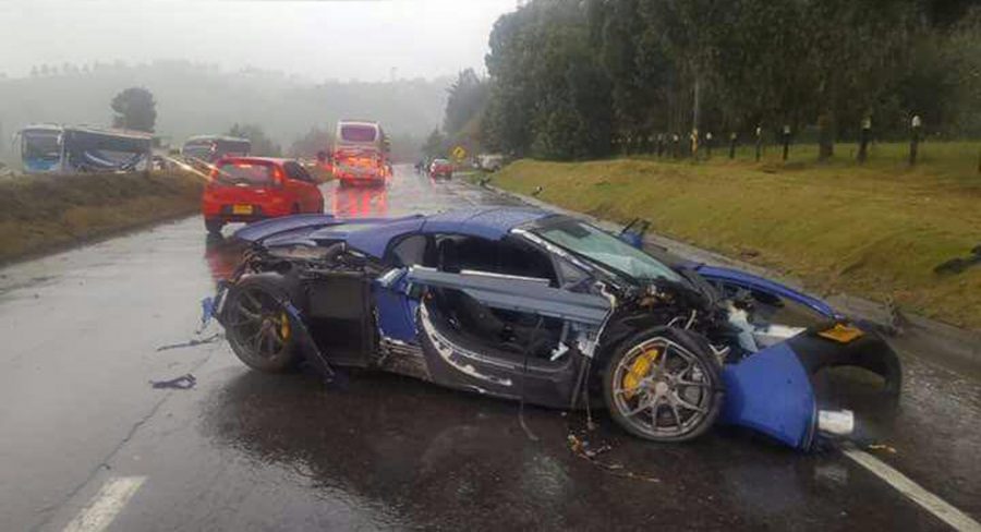  McLaren 650S, Mercedes-AMG GT S, And Porsche Boxster Crash In Colombia
