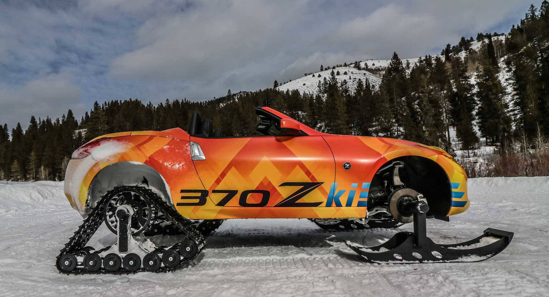 ゆき Nissan Turns The 370Z Into A Huge Snowmobile | Carscoops