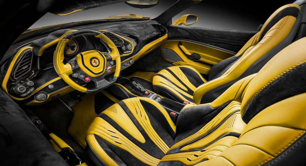  Latest Ferrari 488 Spider By Carlex Is All Yellow Leather And Alcantara