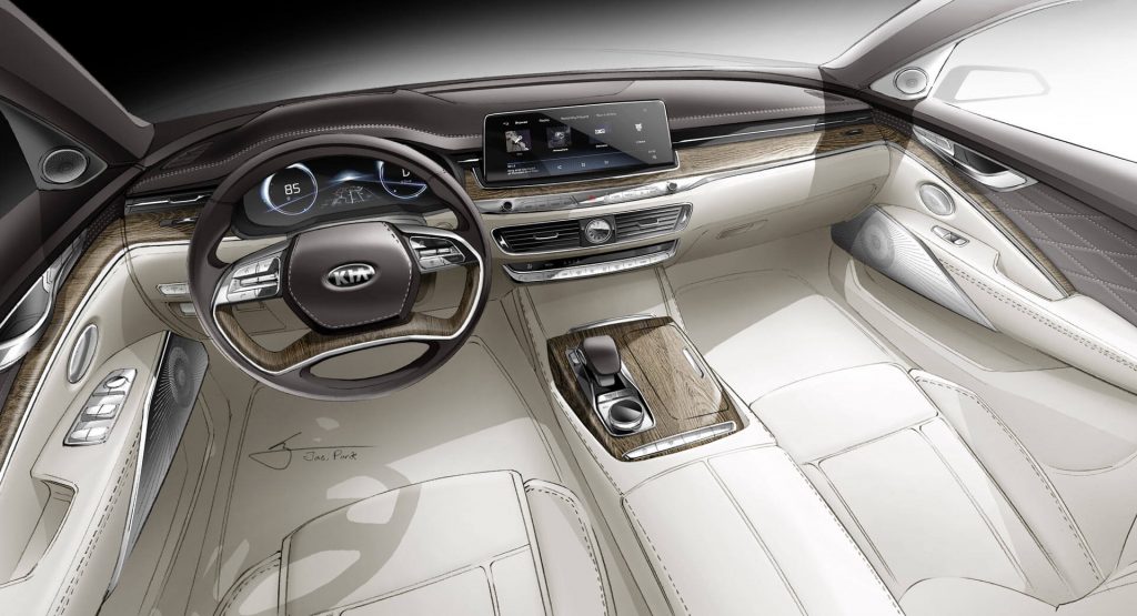 2019 Kia K900 Interior Sketched Out In Official Teaser