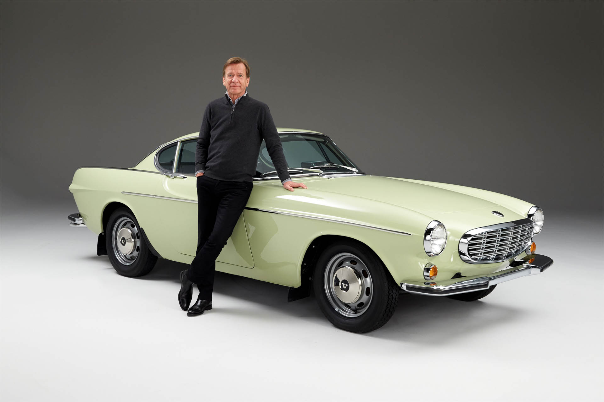 Håkan Samuelsson, President & CEO Volvo Car Group, with his 196 Volvo Shows Off Roger Moore’s 1800 S From ‘The Saint’