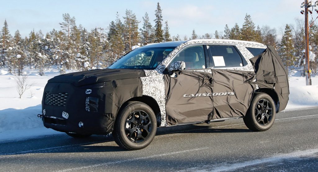  Spied: New Hyundai 8-Seater Full-Size SUV Coming In 2019 With Hybrid Options
