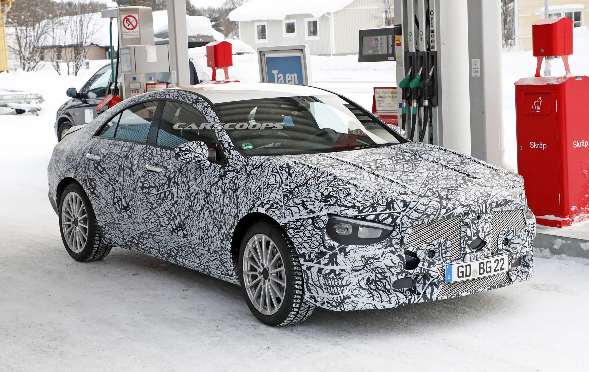 Mercedes-CLA-1 Honey, I Shrunk The CLS: Pint-Sized Mercedes CLA Scooped Getting Gas