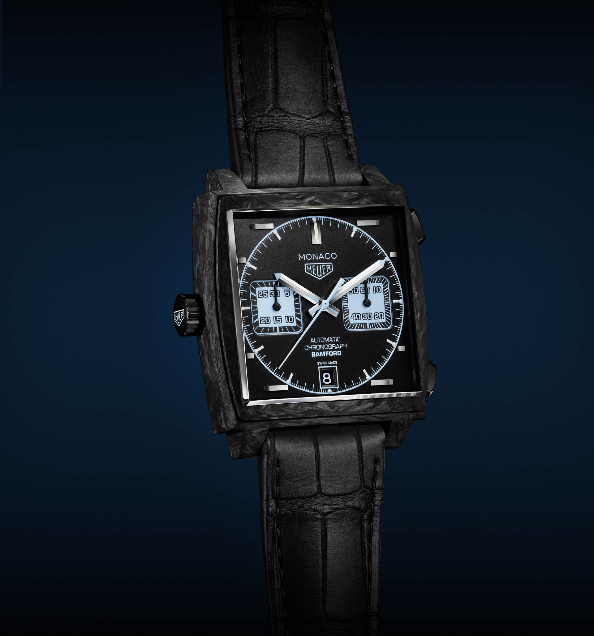 TAGHeuer_Monaco Bamford_CAW2190_1 Forged Carbon Fiber Brings The Heuer Monaco Into Supercar/F1 Territory