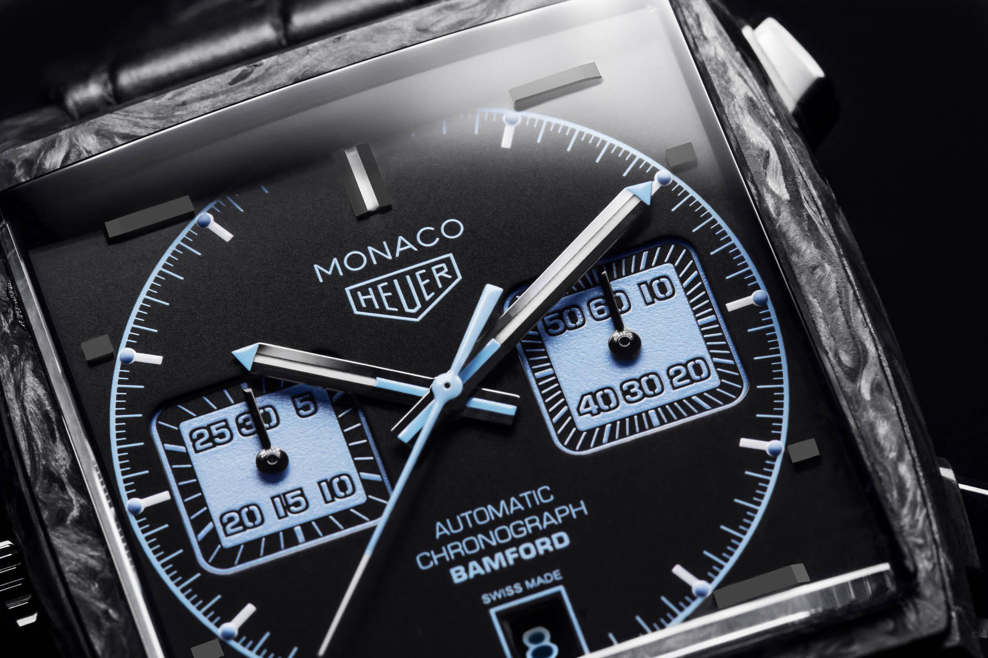 TAGHeuer_Monaco Bamford_CAW2190_2 Forged Carbon Fiber Brings The Heuer Monaco Into Supercar/F1 Territory