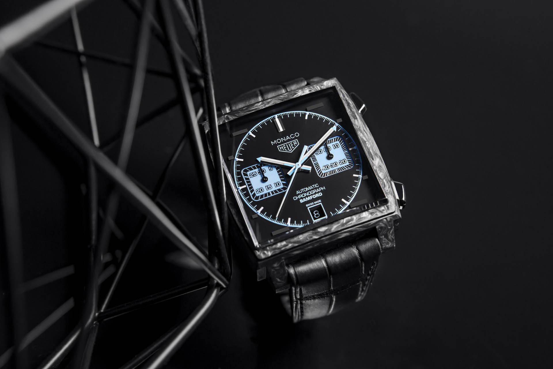 TAGHeuer_Monaco Bamford_CAW2190_5 Forged Carbon Fiber Brings The Heuer Monaco Into Supercar/F1 Territory