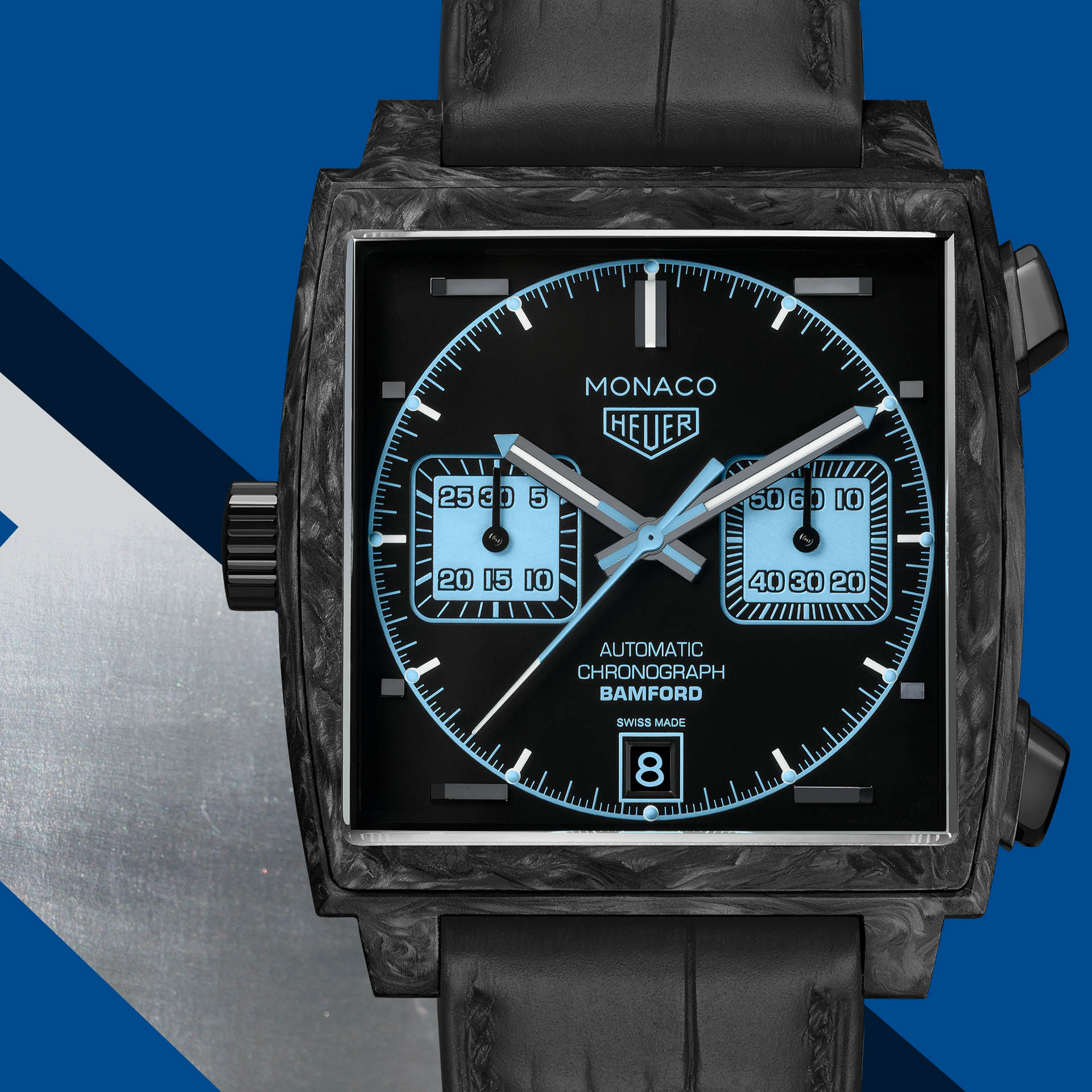 TAGHeuer_Monaco Bamford_CAW2190_8 Forged Carbon Fiber Brings The Heuer Monaco Into Supercar/F1 Territory