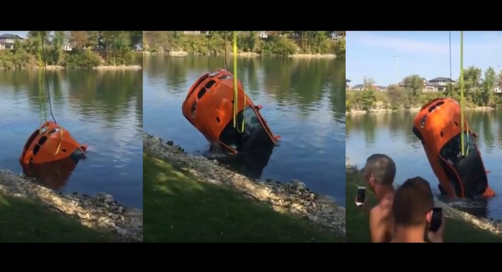 BMW M3 GTS Fished From A Pond Like A Koi