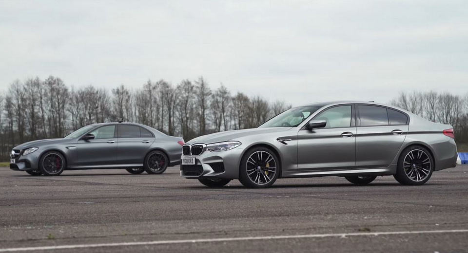  2018 BMW M5 And Mercedes-AMG E63 S Engage In 600+ HP Super Saloon Fight