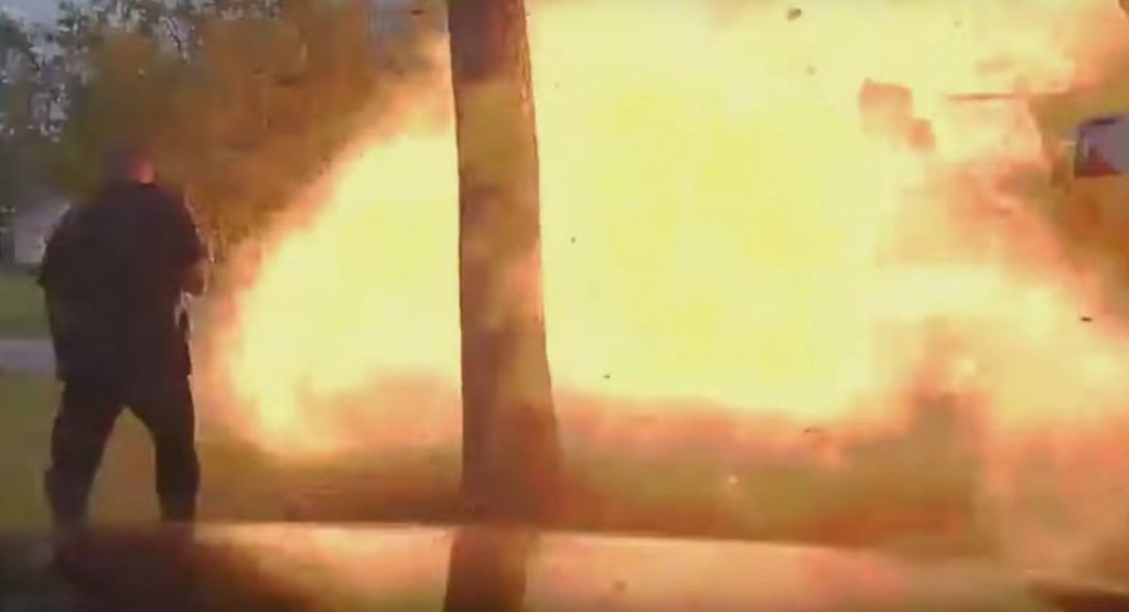 House Explodes Minutes After Getting Hit By A Ford Explorer