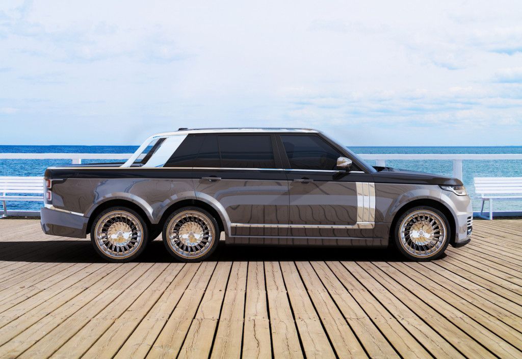 Range-Rover-6x6-Pickup-2 German Tuner Wants To Make Mega Luxurious Range Rover 6×6 Pickup