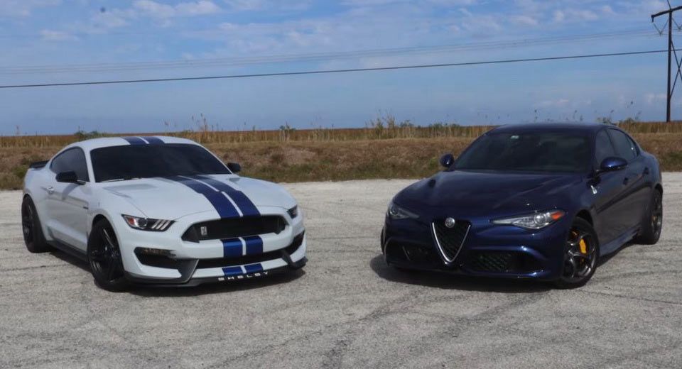  Shelby Mustang GT350 Gets Into An Alfa Romeo Giulia QV’s Face