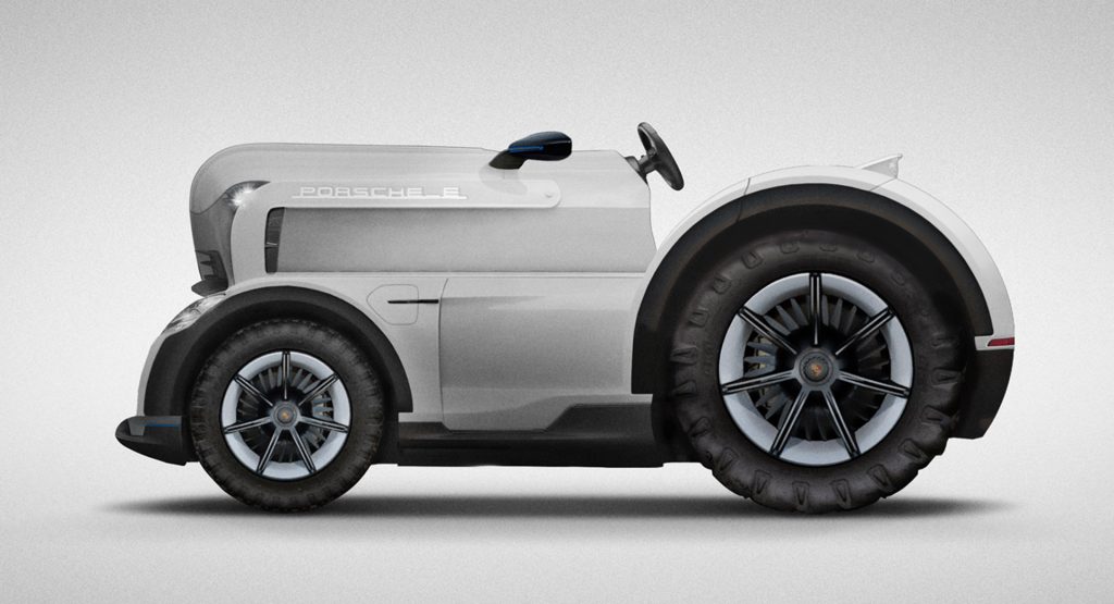  Porsche Comically Envisions A Mission E Tractor For The Farming E Championship