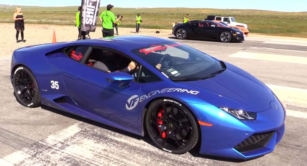 Supercharged Lamborghini Huracans Put Up An Impressive Fight Against Bugatti Veyron