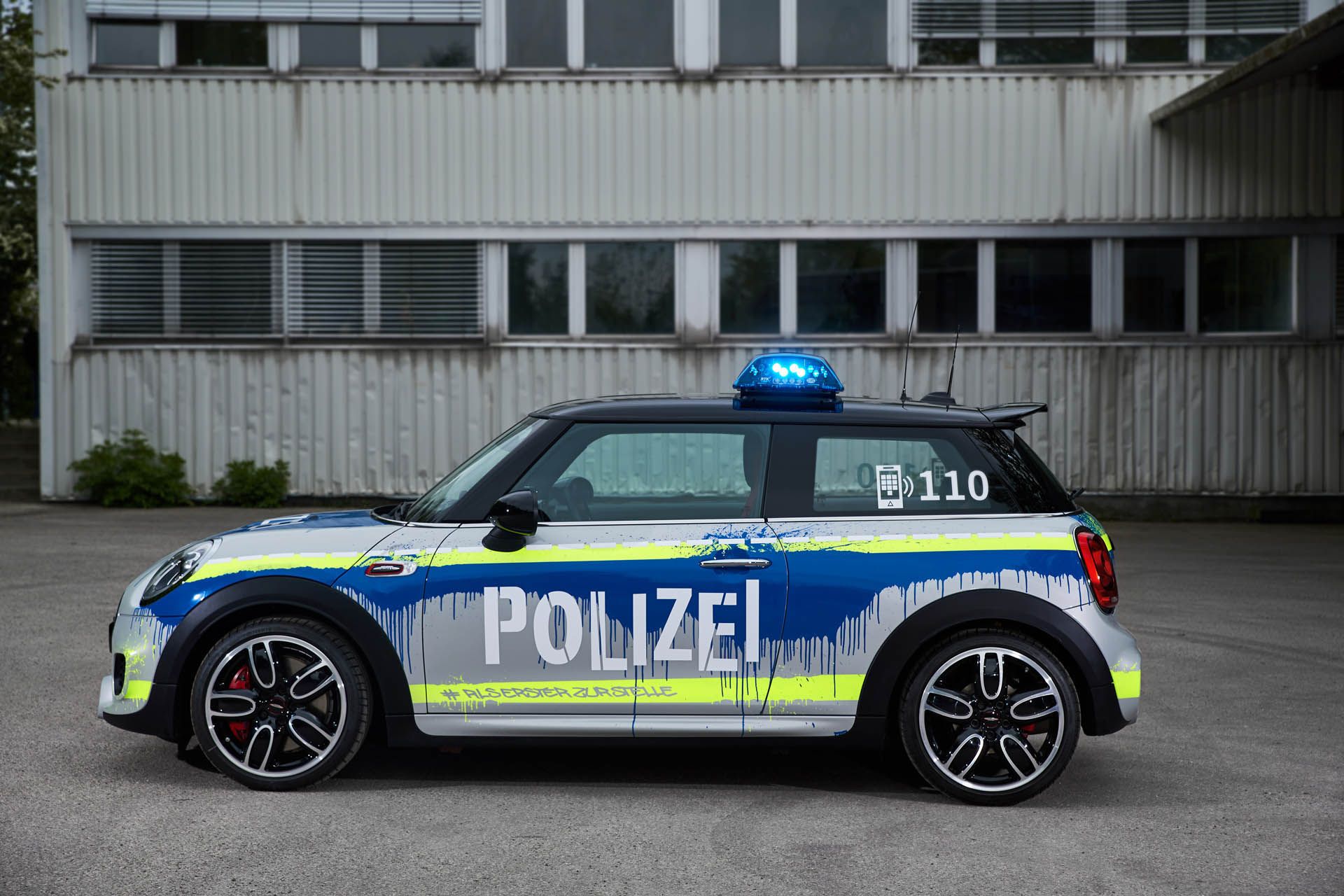 MINIJohnCooperWorks-police-car05 Mini JCW Makes For A Pretty Cool Little Cop Car At BMW’s RETTmobil Stand