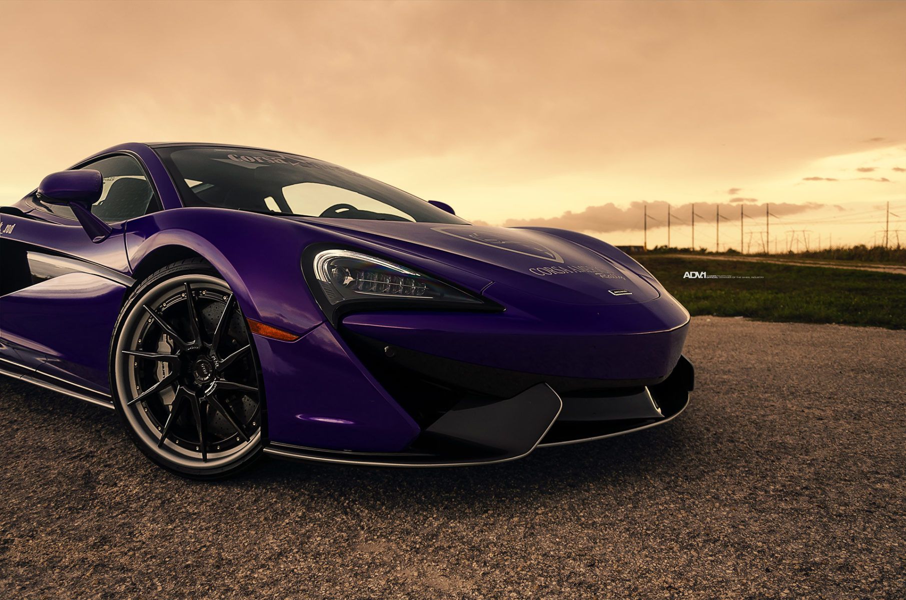 Purple-McLaren-ADV1-Wheels-1 McLaren 570GT Looks Dapper Brandishing Purple Wrap, Custom Wheels
