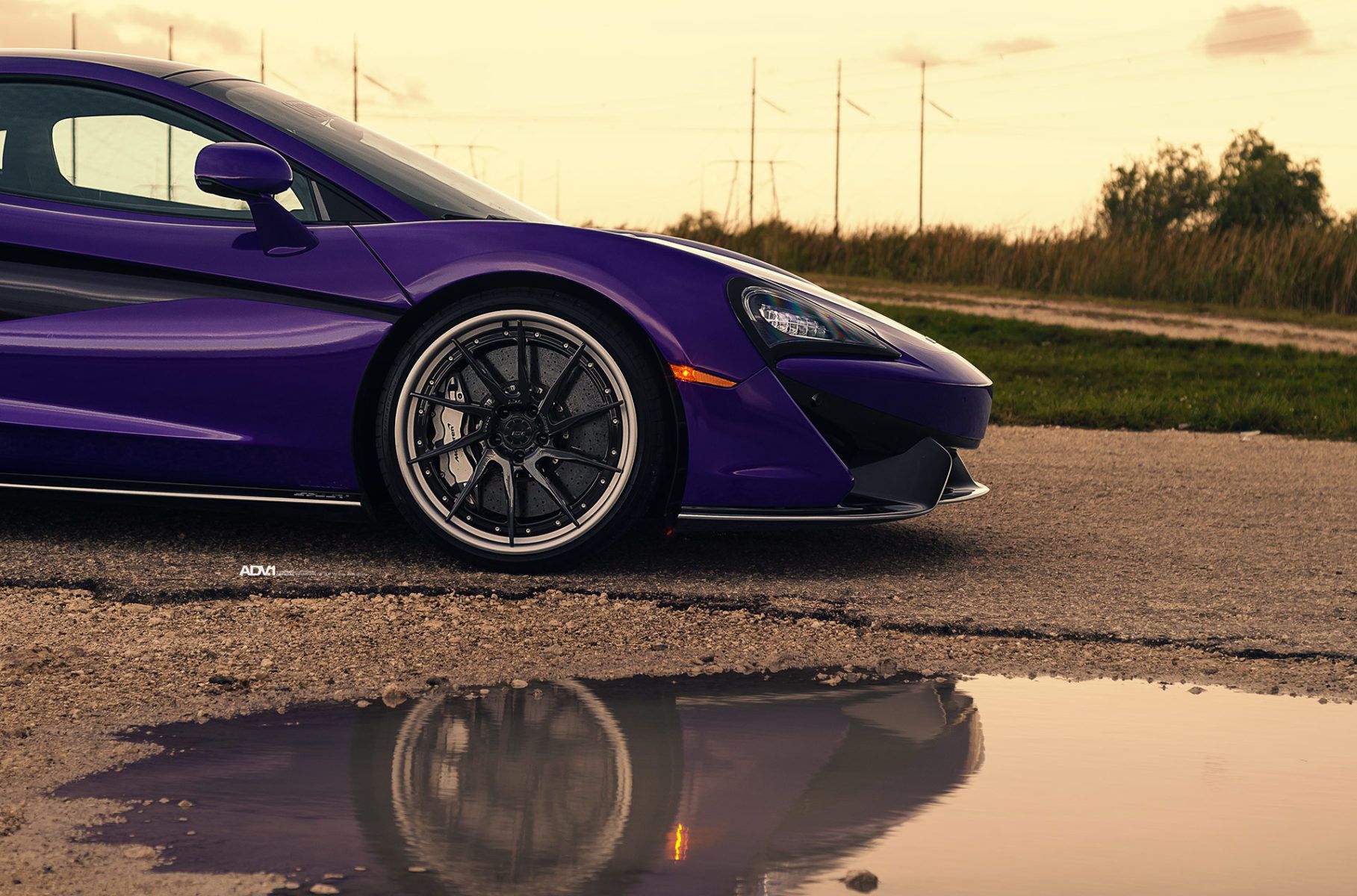 Purple-McLaren-ADV1-Wheels-6 McLaren 570GT Looks Dapper Brandishing Purple Wrap, Custom Wheels