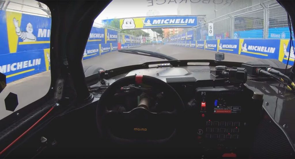  Autonomous Roborace Car Tries, And Fails, To Beat A Human Around A Track