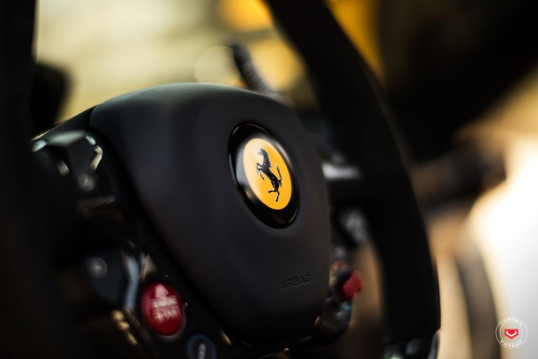 ferrari-laferrari-yellow-vossen-wheels-11 Yellow Ferrari LaFerrari Matches Black Roof With Satin Black Wheels