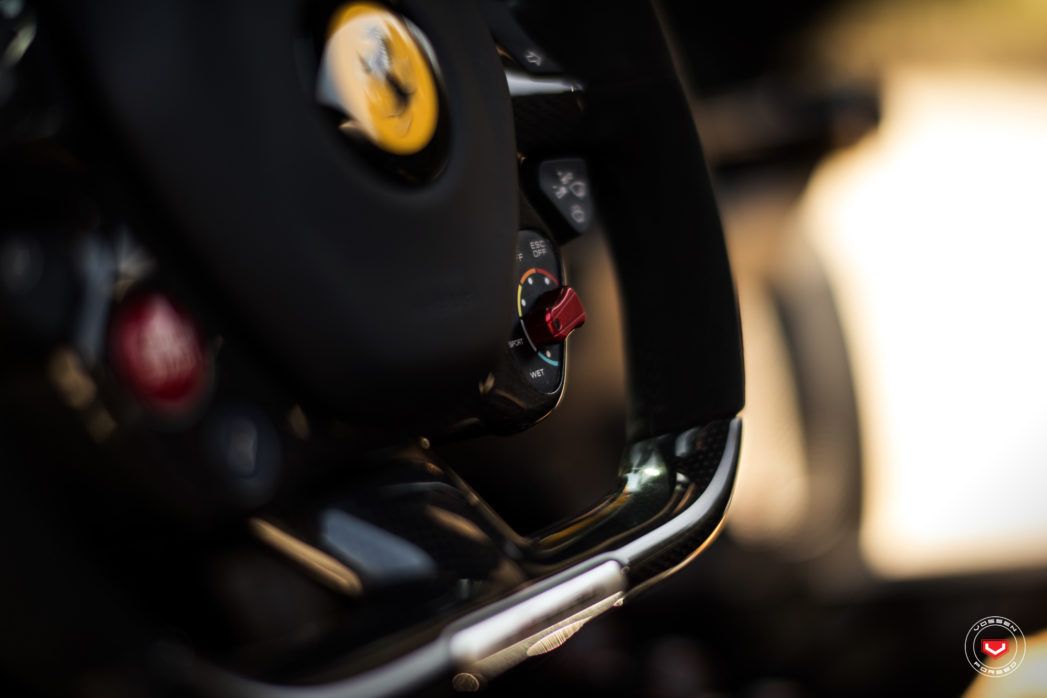 ferrari-laferrari-yellow-vossen-wheels-12 Yellow Ferrari LaFerrari Matches Black Roof With Satin Black Wheels